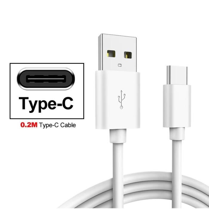 Cable USB-C + Chargeur Secteur Blanc pour Huawei P30 / P30 PRO / P30 LITE -  Cable Type USB-C Port USB Data Chargeur Synchronisation Transfert Donnees  Mesure 1 Metre Chargeur Secteur Universel