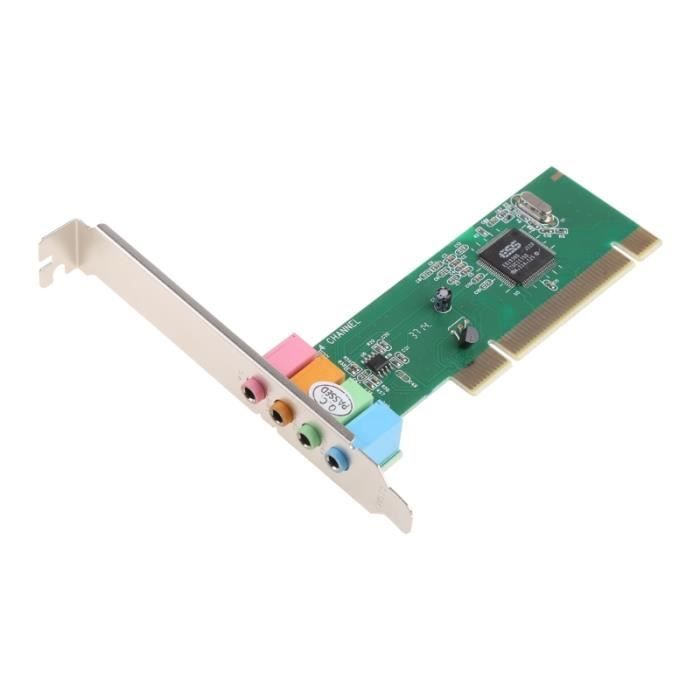 Carte Son PCIe 5.1 Canaux CMI8738 Pour PC - Puce Audio 32/64 Bits - Compatible Windows 10/7/XP