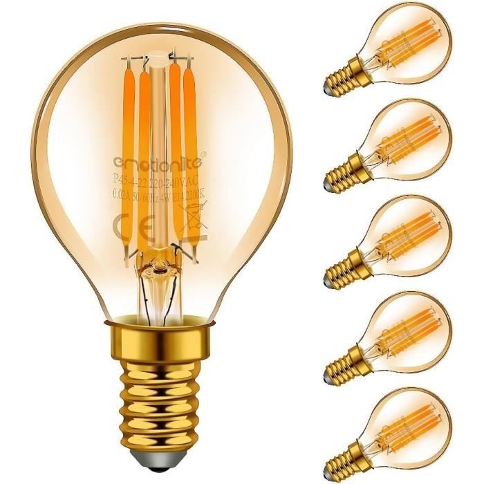 Lot De 50 Ampoules Incandescentes 60W E14 Claires Boules - Blanc Chaud - Marque Ormalight