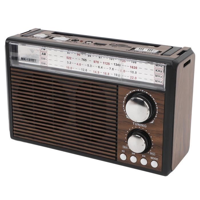 Radio Portable Vintage - SONEW - Multi-bandes FM AM SW - Bluetooth - Lecteur MP3 - Antenne télescopique