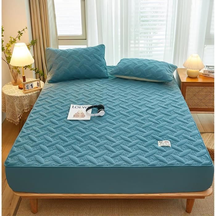 DSSHENGDS Personnalisable Fermeture éclair Housse Matelas Avec,Housse Protection Matelas Respirant Et Silencieux,Surmatelas Amovible Lavable Matelassé -Grey- 120x180+18cm