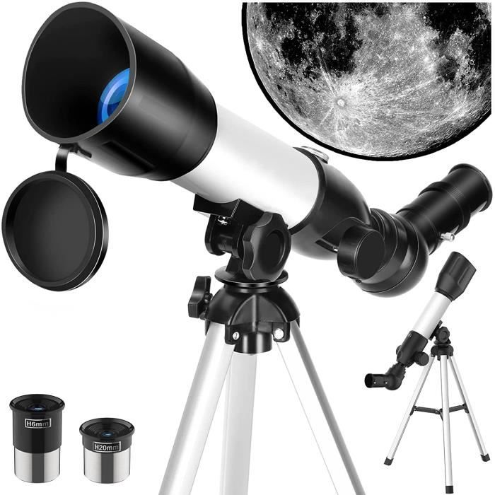AOMEKIE Télescope Enfant 40/400 – Lunette Astronomique Débutant Avec Trépied & Chercheur