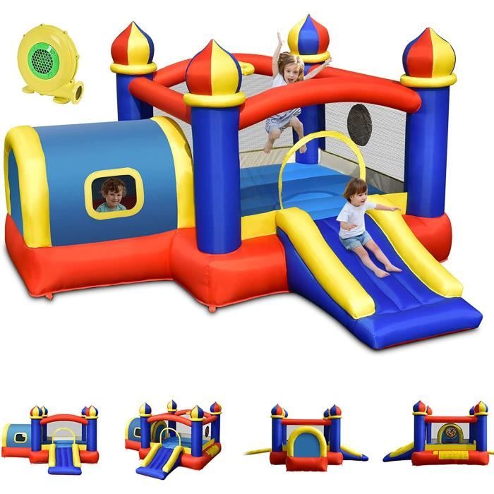 GOPLUS 7 en 1 Château Gonflable, Aire de Jeux Gonflable avec Zone de