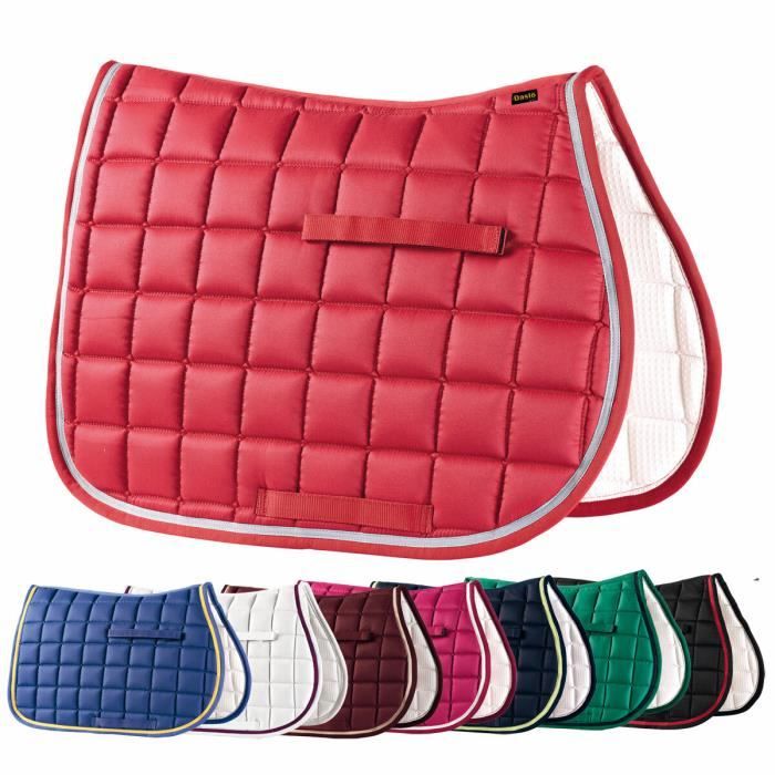Meilleurs prix pour Tapis de selle pour cheval rembourré à carreaux Tattini - rouge - Full
