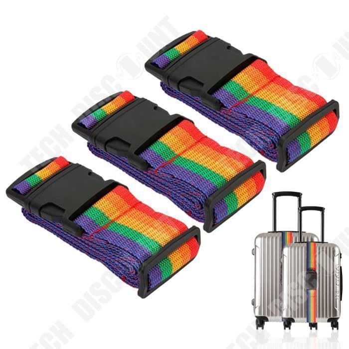 TD® Lot de 3 Sangle valises bagage attacher bagage sécuriser colis contrôle aéroport maintenir valises sangle éviter ouverture colis