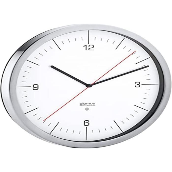 Horloge Murale Radio-pilotée 30 Cm - Synchronisation Automatique, Sans Tic-tac, Piles AA, Cadran Argenté, Facile à Lire, Pour Maison, Bureau - 8