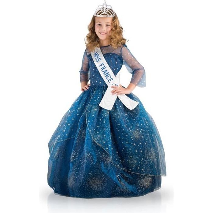 MISS FRANCE Robe avec diad me et charpe Deluxe Bleu Nuit 8 10