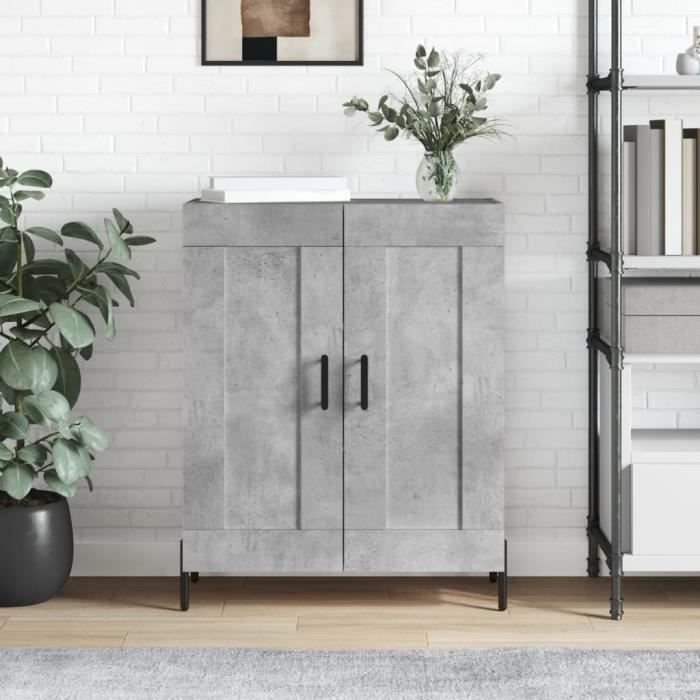 BESTBuffet de rangement enfilade - Buffet gris béton - 695x34x90 cm bois dingénierie fr1435