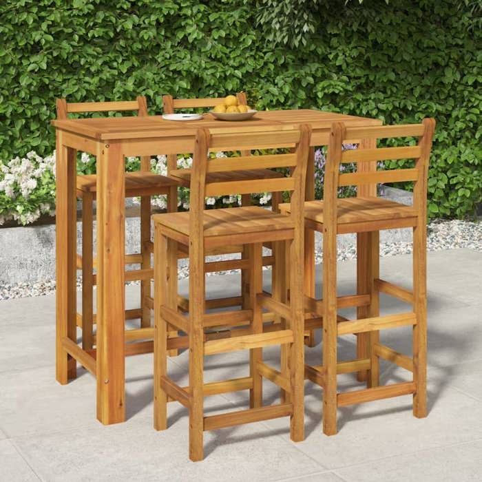 vidaXL Ensemble de bar de jardin 5 pièces Bois d'acacia