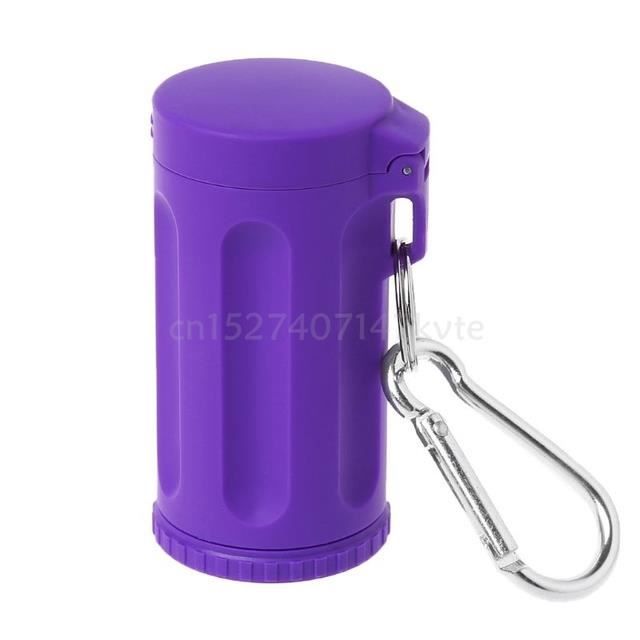 Lot De 2 Cendriers De Poche En Aluminium - Avec Porte-clés, Couvercle Et Mousqueton - Noir Et Argent