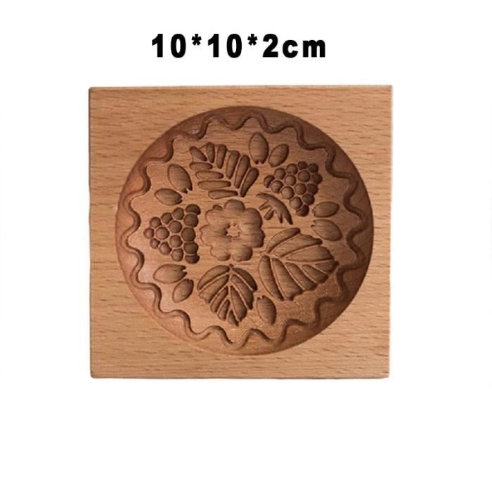 Moules à Biscuits En Bois 3D Glands Et Feuilles - Tampons Pour Décorer Biscuits De Noël - 2