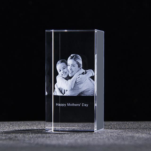 CADRE PHOTO,WHITE-3D 5 x 5 x 8 cm--Cube Photo En Cristal Gravé Au Laser ...