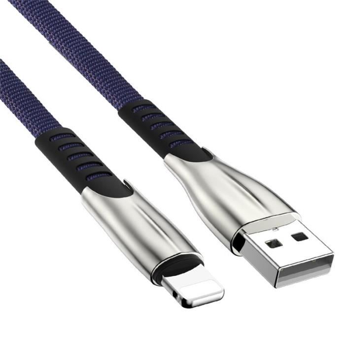 Bleu-50cm -1m 2m 3m chargeur USB câble de données pour iphone X XR 11 XS  Max 7 8 6 S 6 S Plus fil de charge rapide origine téléphone - Cdiscount  Bricolage
