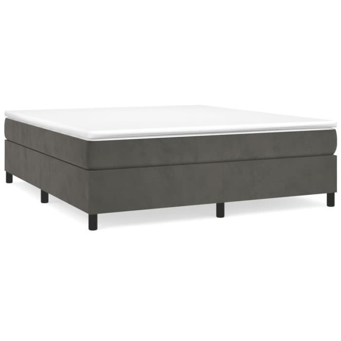 Sommier à ressorts de lit Gris foncé 200x200 cm Velours HB012 - ZERODIS - Contemporain - A monter soi-même