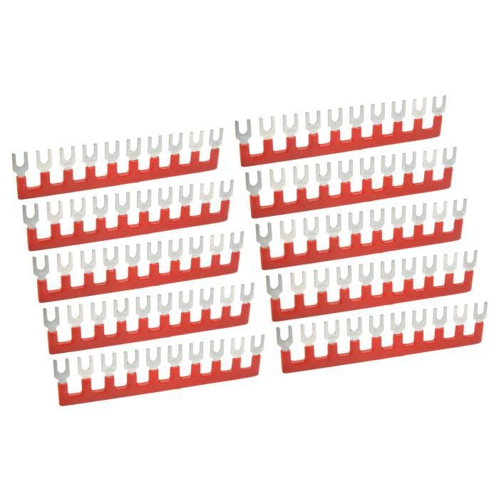 10 Bornes Fourche Type TB - PVC Ignifuge Pour Circuits 400V/15A - Pour Armoires électriques, Usines, Chantiers