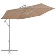 Tissu de remplacement pour parasol déporté - NEUF - Taupe - 300 cm - Anti-UV et anti-décoloration-1