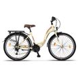 Licorne Bike Stella Premium City Bike 24,26 et 28 pouces – Vélo hollandais, Garçon [26, Beige]-1