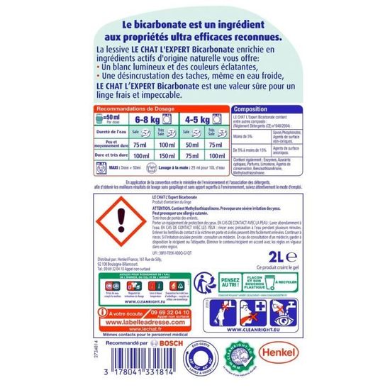 Le Chat Bicarbonate L Expert 2 L Cdiscount Electromenager Le Chat Bicarbonate L Expert 2 L Cdiscount Electromenager