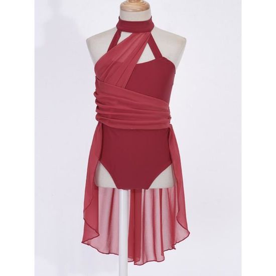 YiZYiF Robe Tutu Ballet Fille Sans Manches | Bretelles | Justaucorps Gymnastique Danse Classique Patinage