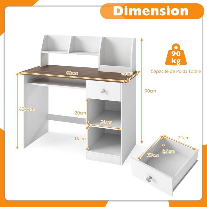 Bureau Enfants Charge Table Réglable En Hauteur Plateau Inclinable Support De Livre Tiroir Poste De Travail Rose~0033616088797 01c Mp