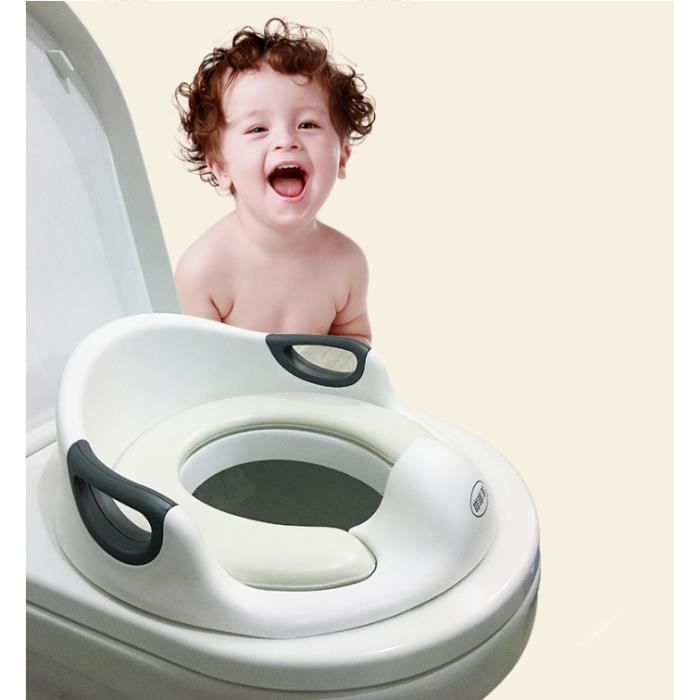 HSTURYZ Réducteur toilette enfant - Siège réducteur WC pour enfants  antidérapant avec poignées et assise rembourrée - Blanc - Cdiscount  Puériculture & Eveil bébé