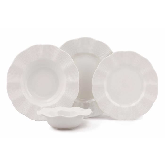 Set vaisselle service dîner 24 pièces Murrina 100% Porcelaine