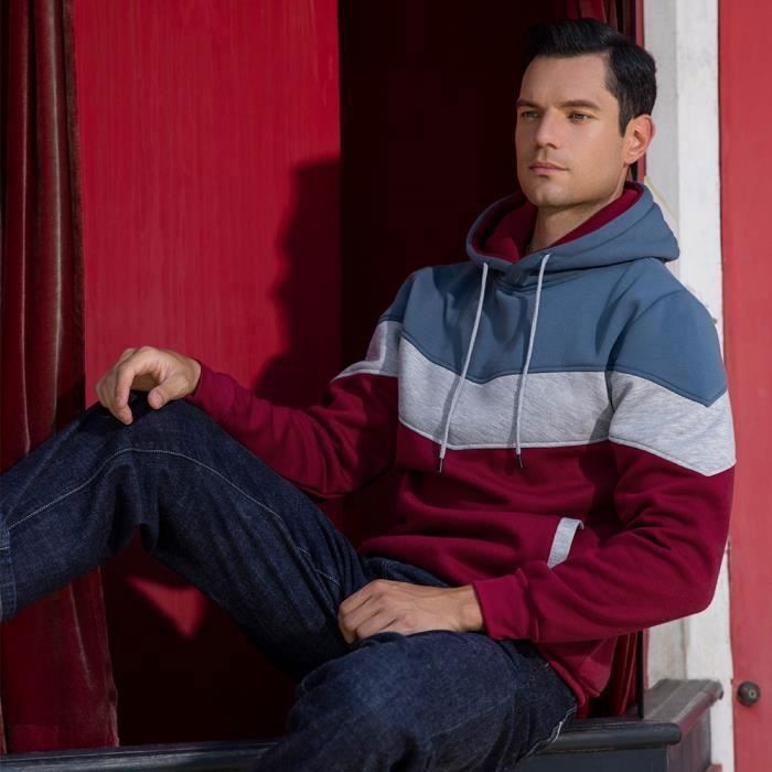 Duohropke Sweat à Capuche Pour Homme - En Polaire Chaude - Vêtement Doux - Simple - Décontracté - Pour L'extérieur Et L'hiver - Streetwear, Beige, S