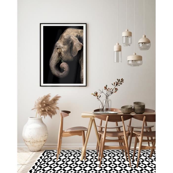 Panorama Tapis Du Sol Vinyle Tuile Kaléidoscope Oriental Gris 60x200 Cm