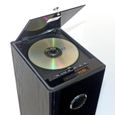 Enceinte colonne Inovalley HP33-CD Blacktower, avec lecteur CD, Bluetooth, FM et USB, 100W, télécommande, Ampoule DIAMS LED-2