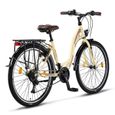 Licorne Bike Stella Premium City Bike 24,26 et 28 pouces – Vélo hollandais, Garçon [26, Beige]-2