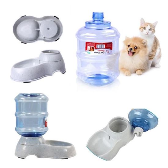 Distributeur De Nourriture Et D Eau Pour Chat Et Chien 3 5l Lot De 2 Cdiscount Animalerie