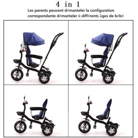 Bleu Tricycle Enfant Tricycle Bebe Mixte Tricycle Evolutif Poussette Evolutive De 1 A 5 Ans Bleu Cdiscount Jeux Jouets