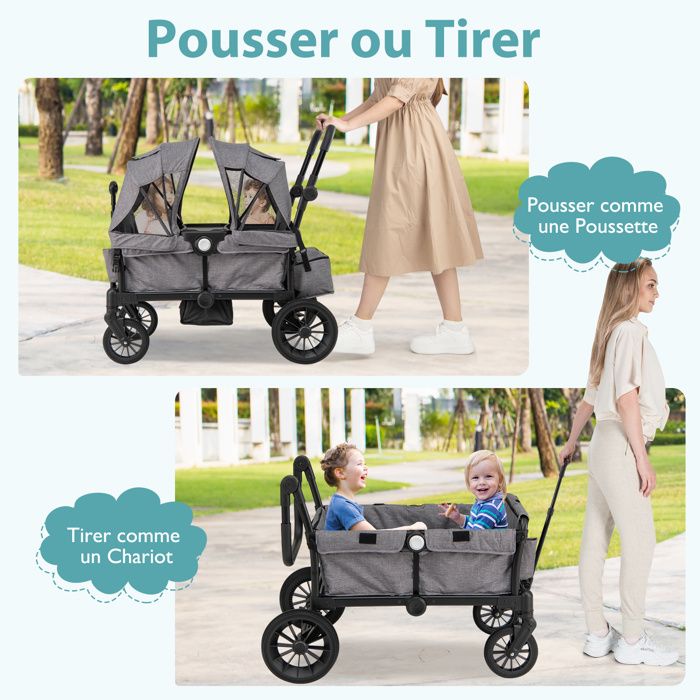 Poussette Canne Compacte Inclinable - Noir - Roues 360°, Grande Capote, Panier Spacieux - Pour Bébé De 6 Mois à 15 Kg