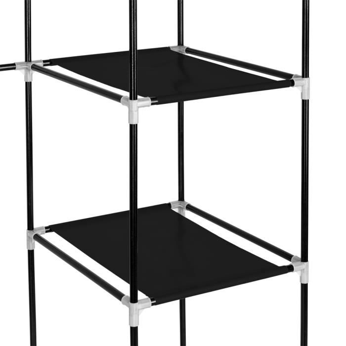 Armoire De Rangement Alightup En Tissu - 150x45x175cm - 5 Étages, 12 Cases - Noir