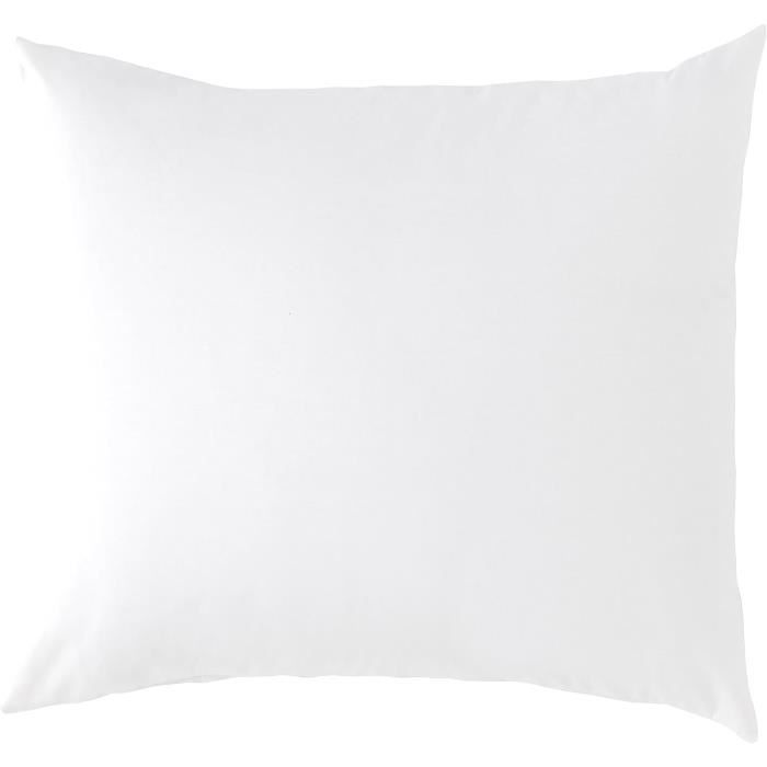 Lot de 2 taies d'oreiller carrées coton blanc 63x63 cm