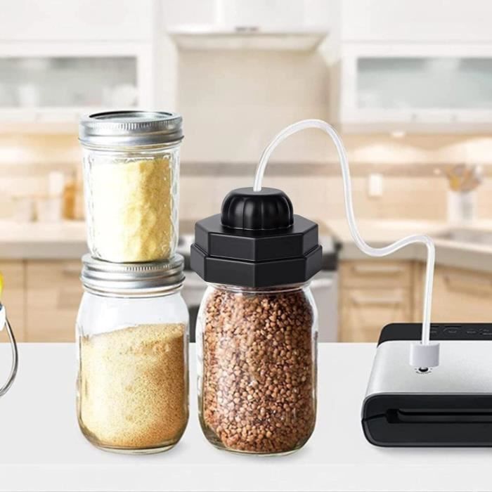 Couvercle Vide Mason Kilner Airtender - Kit Mise Sous Vide Pour Bocaux Mason - Pompe 3 Couvercles - Conservation 5x Plus Longue Deshydrateur Alimentaire