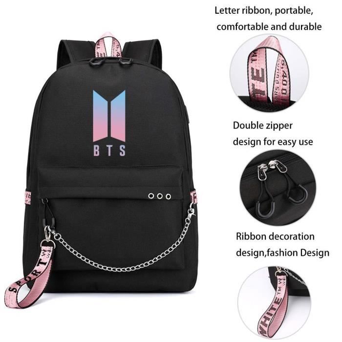 Sac Dos avec Port de Chargement USB Mode Unisexe Sacs Cartable
