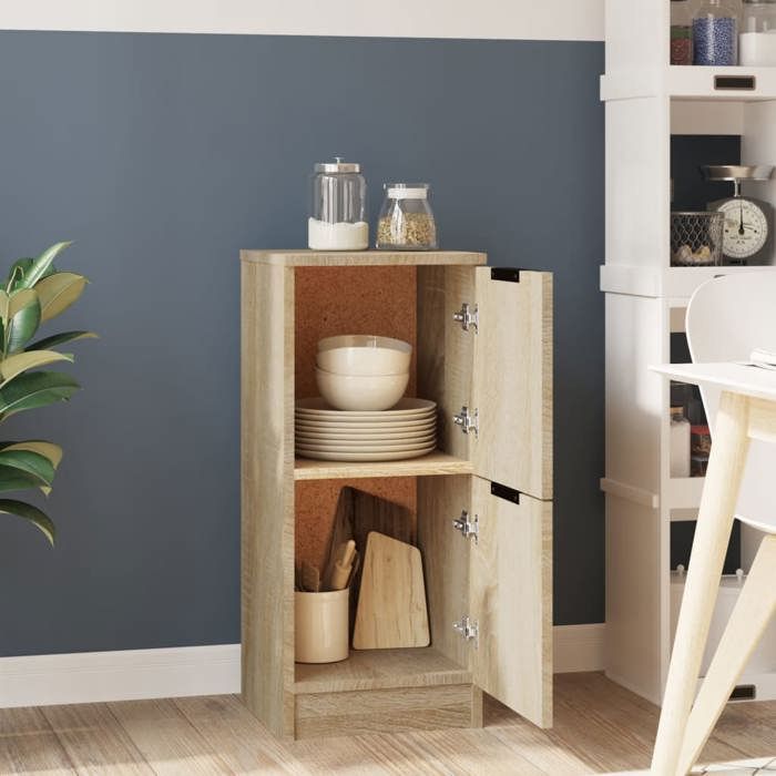 Meuble Buffet Salon Buffet Armoire De Rangement Organisateur Salon Blanc Bois D'Ingénierie VidaXL Buffet Avec Pieds Réglables
