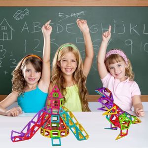 Jeu De Construction Magnétique 47 Pièces - Blocs Aimantés Pour Enfants 3 à 7 Ans - Jouet Éducatif Créatif