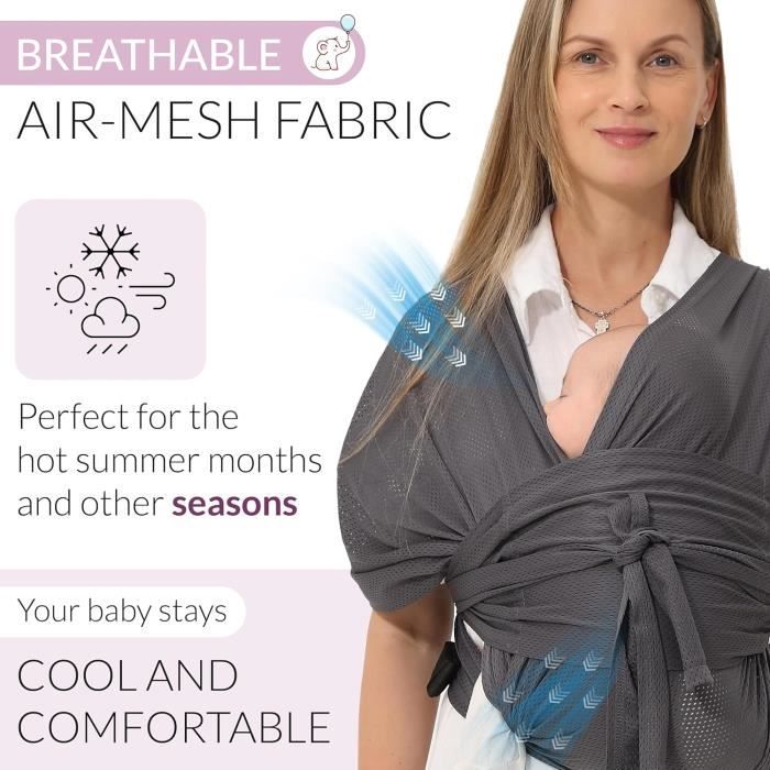 Écharpe De Portage Bébé NHQZ - Physiologique, Unisexe, Coton Doux, Jusqu'à 15kg