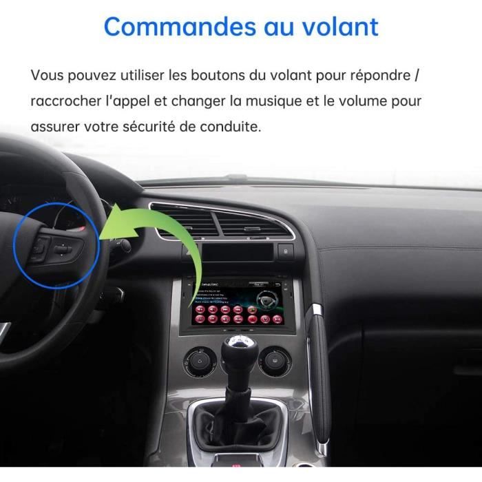 AWESAFE Autoradio 2 Din pour Peugeot 3008/5008(2009-2016) avec 7 Pouces  Ecran Tactile,Lecteur DVD/CD avec GPS Bluetooth FM SD - Cdiscount Auto