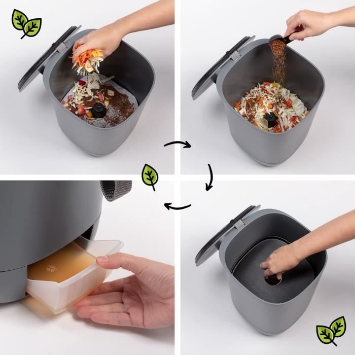 Poubelle A Compost - Limics24 - Seau Démarrage 106 – Composteur Cuisine  Design Plastique Recyclé Bokashi Ferment Kg - Cdiscount Jardin