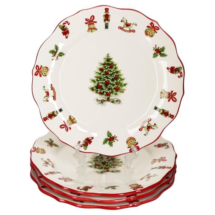 Assiettes à Dîner Céramique Dowan - Lot De 6 | Ø25,4cm | Sans Plomb/Cadmium | Lave-vaissable