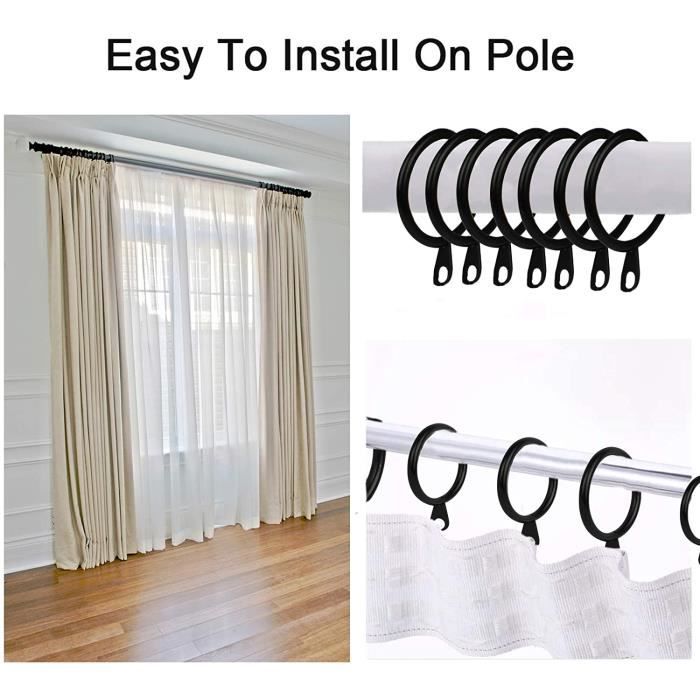 NIXRET Lot De 30 Anneaux Pour Tringle à Rideaux Avec Pinces