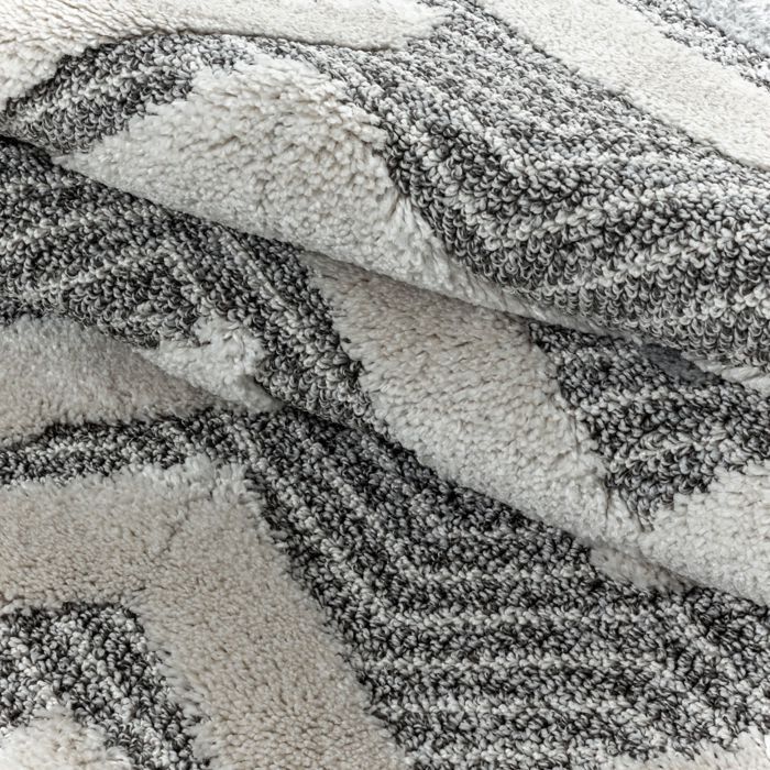 Shaggy - Tapis Uni à Poils Longs - Blanc Ivoire 080 X 150 Cm - Tapis salon et chambre