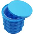 Seau à glacon Glace créatif silicone seau moule portable à glaçons (2 en 1) Gain de place Ice Cube Maker, for les boissons gaze[671]-0