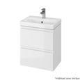 Meuble de salle de bain faible profondeur 50x35 cm blanc - PLANETE BAIN - Tiroirs soft close-0