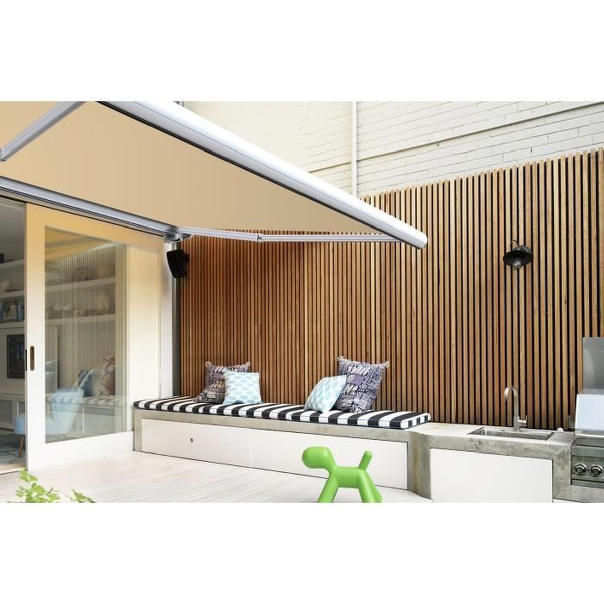 Store Banne Exterieur Coffre Integral Motorise Et Manuel Pour Terrasse Blanc Metallise Dune 4 X 3 5 M Achat Vente Store Store Banne Store Banne Exterieur Coffre Cdiscount