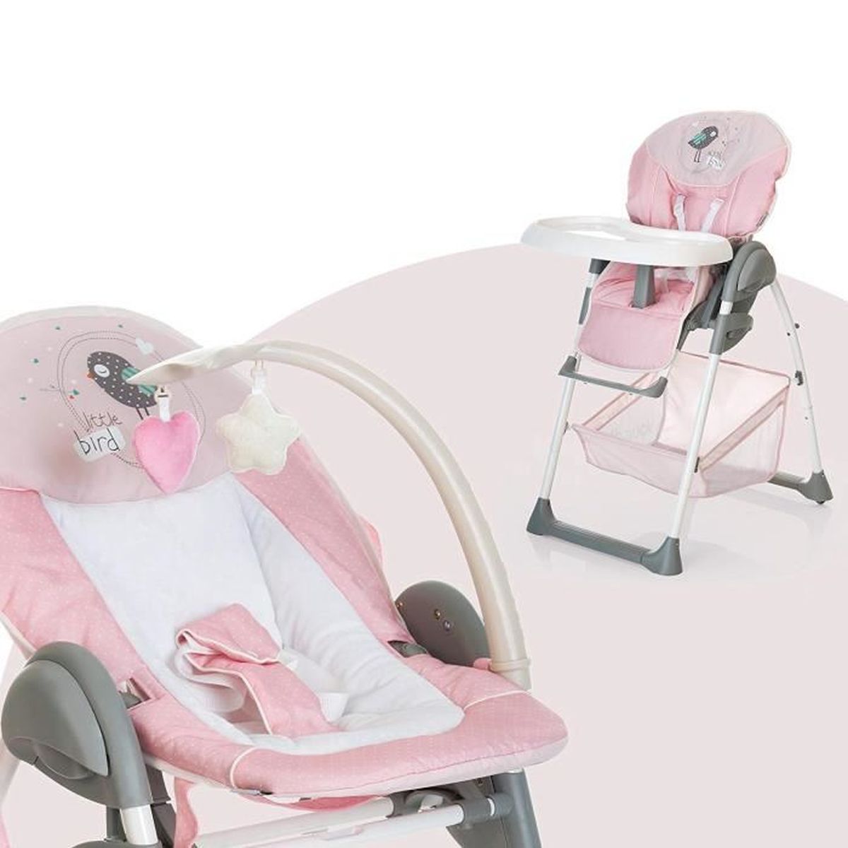 Sit N Relax Chaise Haute Bebe 3 En 1 Transat Bebe Et Chaise Pour Enfants Avec Position Couchee Avec Arc Jeu Plateau Repas Roues R Rose Achat Vente Chaise Tabouret Bebe Cdiscount