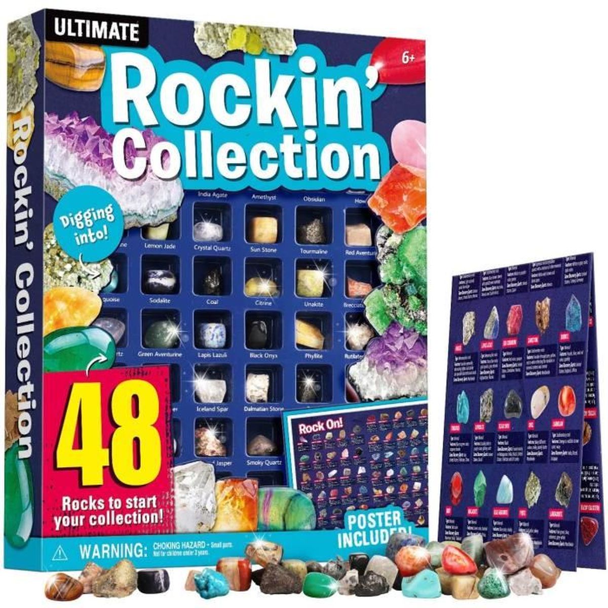 Lot de 48 Cristaux de Collection Rock and Mineral pour l'éducation de